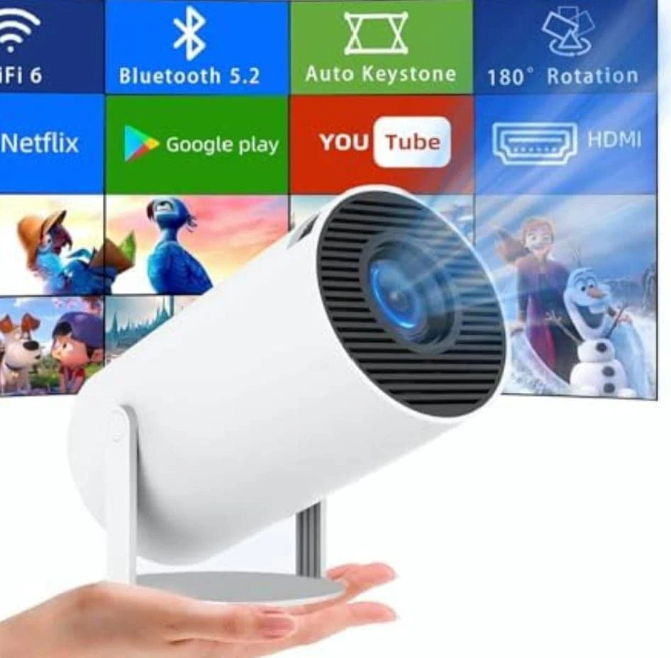 smart projector freestyle led 5G Wifi with remote and three pin plug